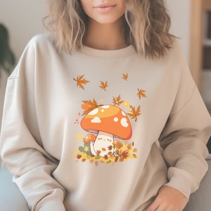 Mushroom Cottagecore Sweatshirt, Mushroom Fall Sweatshirt, Cute Mushroom Botanical Sweatshirt, Nature Lover, Botanical Gift Women, Mushroom