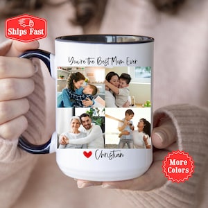 Custom Photo Mug For Mom From Son, Daughter, Family, Picture Mug For Mom, Photo Collage Gift For Mom, Mother&#39;s Day Photo Mug, Picture Cup