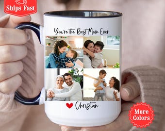 Custom Photo Mug For Mom From Son, Daughter, Family, Picture Mug For Mom Photo Collage Gift For Mom Mothers Day Photo Mug Picture Cup 001734