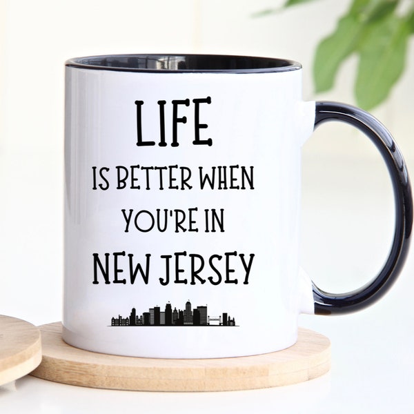 New Jersey Gift, Skyline, New Jersey Coffee Cup, New Home, State To State, Long Distance Friend Mug, Visitor Gift, Housewarming Gift