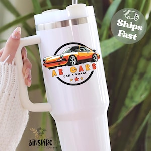 Custom Logo Tumbler 40oz, Custom Design Tumbler with Handle, Office Coworker Travel Mug, Corporate Company Logo Tumbler Custom Cup with Logo