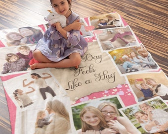 Collage di coperte fotografiche personalizzate, coperta commemorativa con collage di foto, regali di collage di foto per lui o lei, coperta per la famiglia, regalo per la mamma