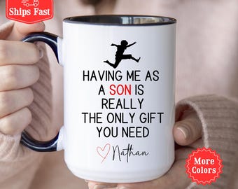 Personalized To Mom From Son Mug, Custom Mug With Name, Funny Mother's Day Gift, Mother Cup From Son, Birthday Gift From Son 001775