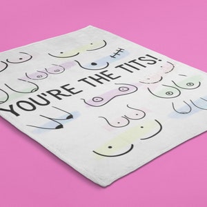 Cobertor de lã aconchegante You're The Tits, você é o melhor cobertor para melhor amiga, presente para cirurgia de mama, cobertor para melhor amiga, recuperação de mastectomia imagem 5