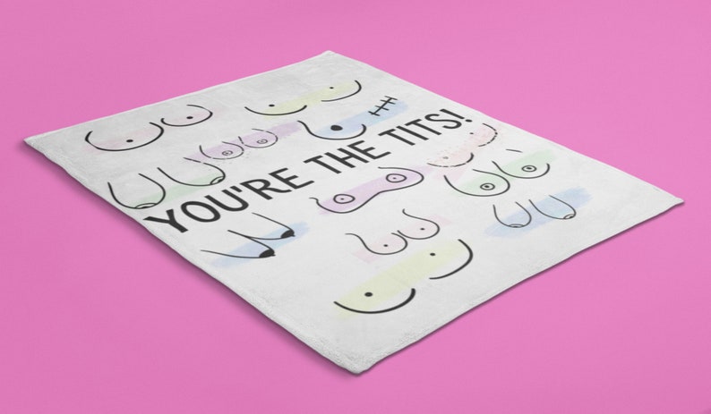 Cobertor de lã aconchegante You're The Tits, você é o melhor cobertor para melhor amiga, presente para cirurgia de mama, cobertor para melhor amiga, recuperação de mastectomia imagem 5
