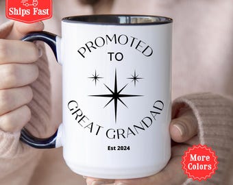 Great Grandad Gifts, Great Grandad Mug Personalized, Pregnancy Announcement To Grandpa, Promoted To Great Grandad, New Baby Grandparent Gift