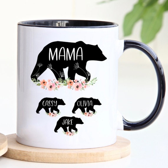 Mama Bear Gift Personalized Mama Bear and Cubs Mug Gifts for Mom Mama Bear Gift for Mom Mothers Day Gift Single Mom Floral Bear Cup Etsy Canada