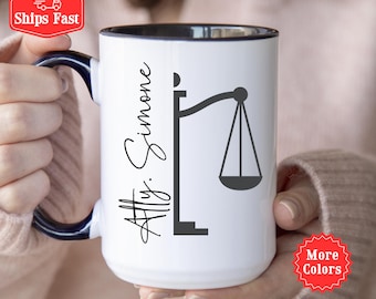 Lawyer Mug, Personalized Lawyer Coffee Cup with Name, Lawyer Student Gift, Prosecutor Mug, Future Lawyer Gift, Law School, Lawyer Grad Gift