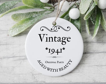 80th Birthday Gift For Women, 80th Birthday Ornament, Happy 80th Birthday, 80th Decorations, Eightieth Birthday, Vintage Birthday Keepsake