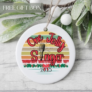 Singer Christmas Ornament, One Jolly Singer, Gift For Singer, Singer Keepsake, Singer Decoration, Gift For Musician, Artist Gifts, Soloist