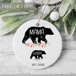 Mama Bear and Cub Ornament, Mama Bear and Child Christmas Decoration, Pregnancy Announcement, Mama Keepsake, Mama Bear Keepsake Gift For Her