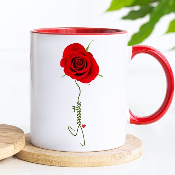 Feminine Florals Personalized Mom Coffee Mug 11 oz White