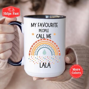 Lala Rainbow Boho Coffee Mug, Lala Mug, Gift For Teta, Rainbow Mug, Bohemian Rainbow Gift For Her, Gift For Grandmother, Grandparent Gift