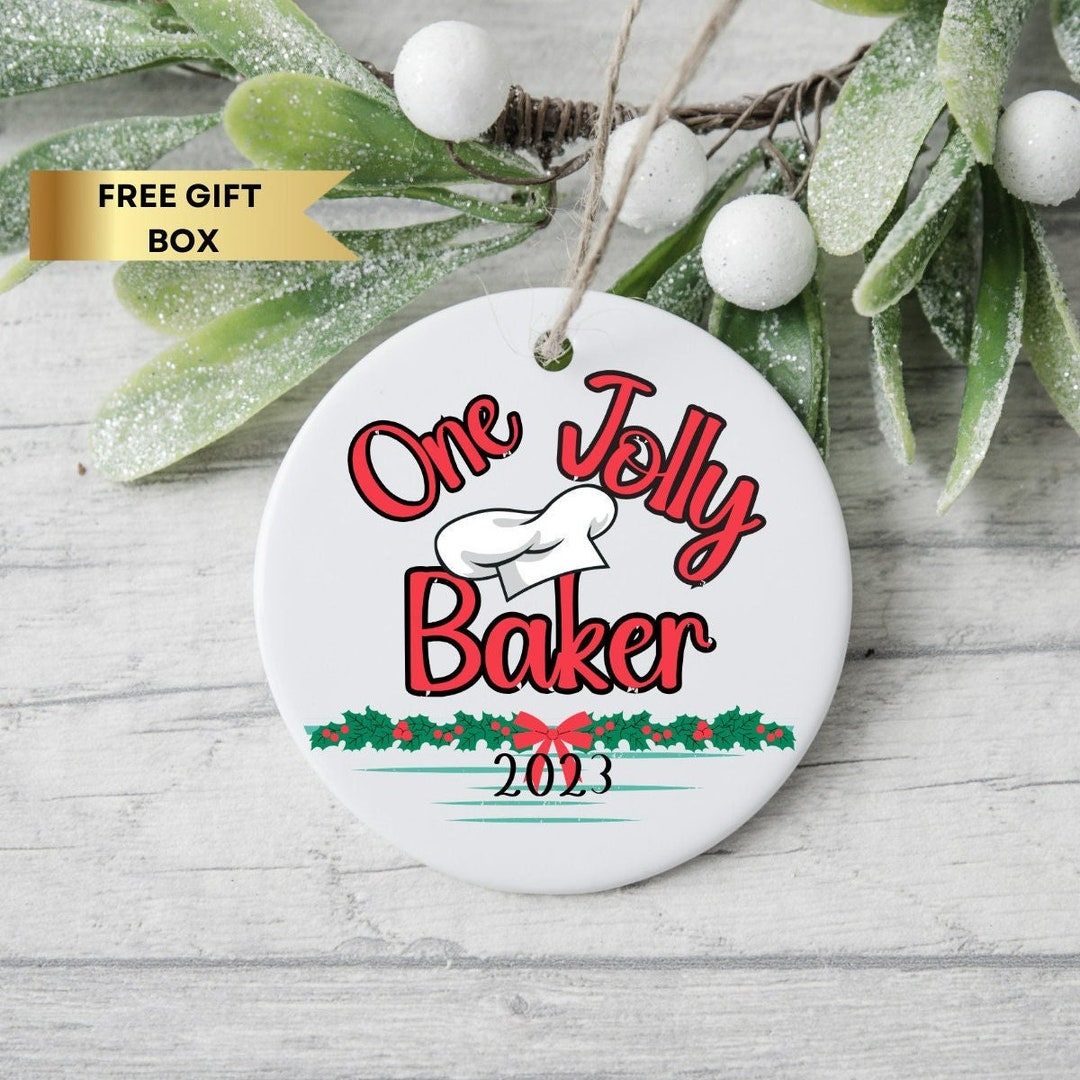 Baker Christmas Ornament, Holly Jolly Baker, Gift for Baker, Baker