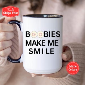 Boobie Coffee Mug, Funny Boobie Humor, Gift For Husband, Coworker Gift, New Boob Gift, Breast Implant Post Surgery Gift, Lactation Mug