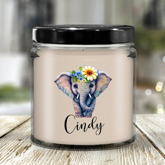 Cute Elephant Candle, Personalized Elephant Candle, Elephant Gifts