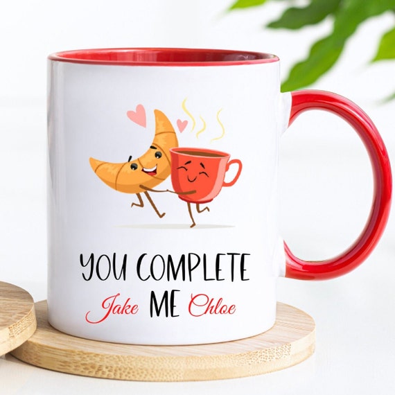 Couple Gift, Funny Croissant and Coffee Cup, Couple Gifts for Him and Her,  Valentines Day Gifts, Anniversary Gift for Boyfriend Girlfriend 