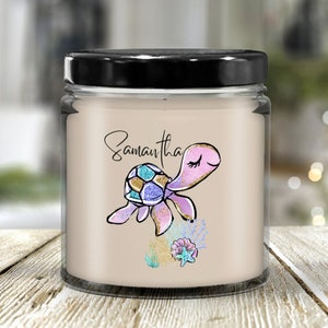 Sea Turtle Candle, Personalized Sea Turtle Candle, Sea Turtle Gift For Women and Girls, Sea Turtle Gifts, Sea Turtle Decor, Gifts For Her