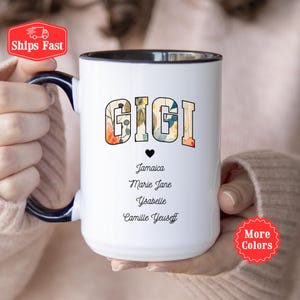 Personalized Gigi Mug With Names, Custom Grandma Gift, Gift For Grandma Nanny Gigi Mimi, Gigi Gift from Grandkids, Grandma Coffee Cup
