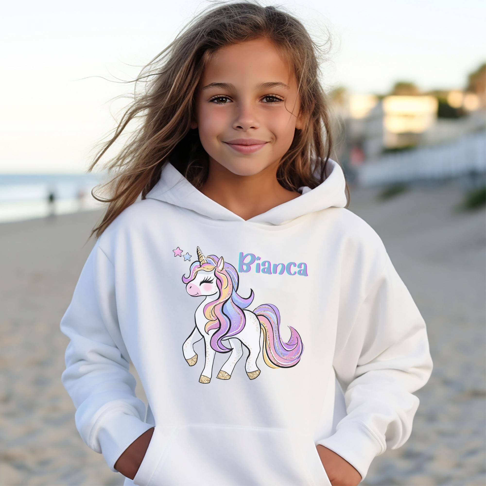 Personalised unicorn hoodie deals