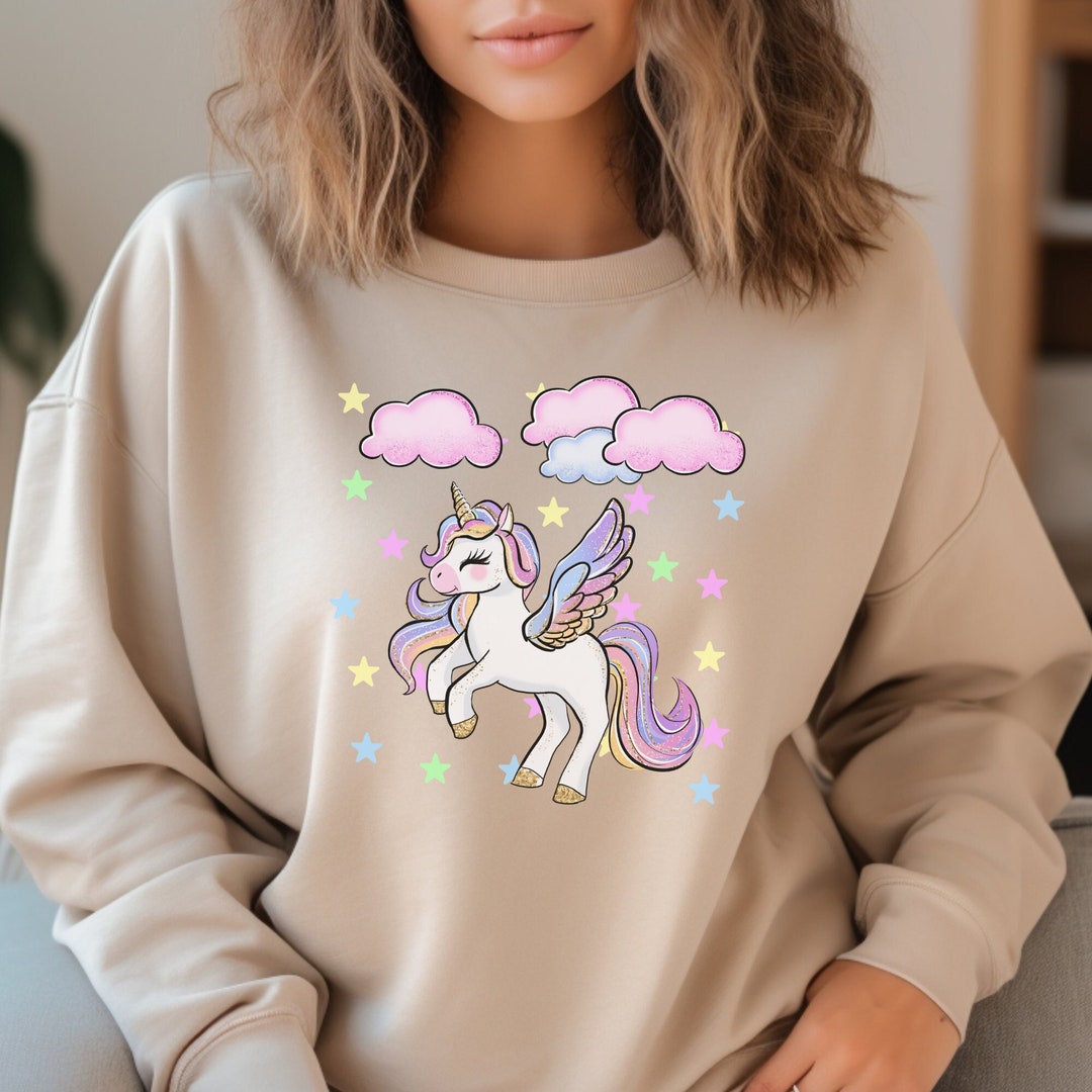 Girls Green Unicorn Printed Sweatshirt