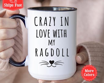 Taza con diseño de gato Ragdoll, taza de café para amantes de los gatos Ragdoll, regalo para dueños de gatos, amantes de los gatos de raza, amantes de los gatos Ragdoll, taza para criadores de gatos Ragdoll 001552