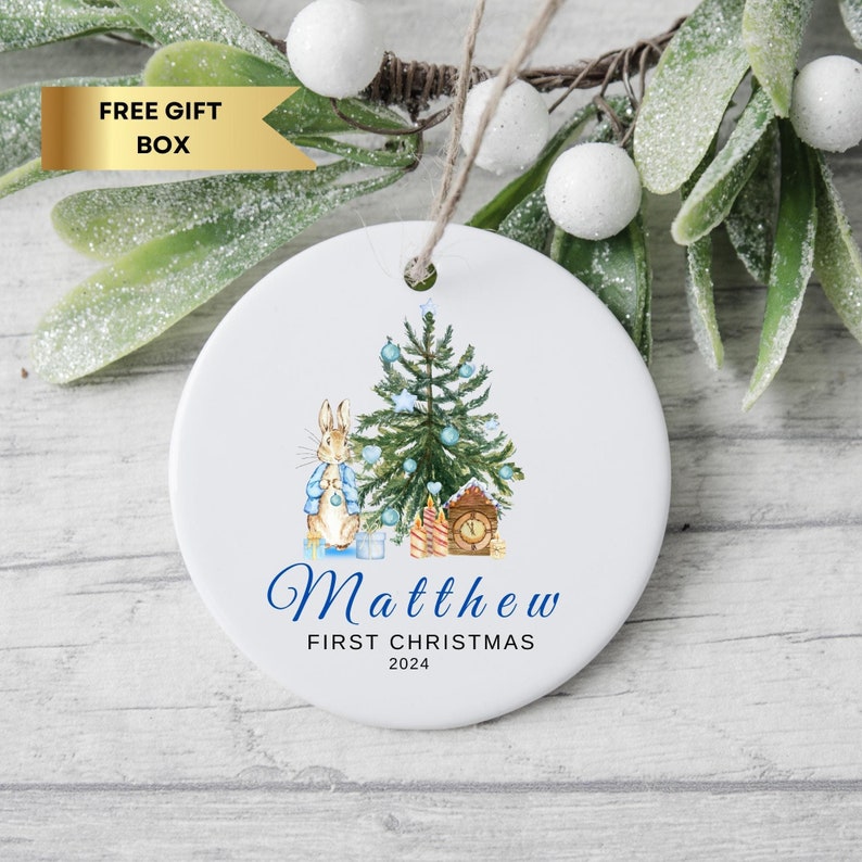 Baby's First Christmas Ornament, Personalized Baby Ornament With Name