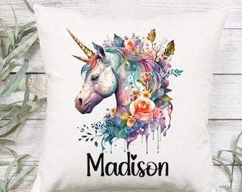 Almohada de unicornio personalizada, almohada de unicornio