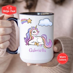 Unicorn Mug With Name, Personalized Unicorn Birthday Mug For Her, Unicorn Girl Mug, Girls Birthday Gift, Magical Cup Grandaughter Gift