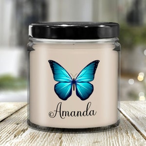 Butterfly Candle Blue, Butterfly Candle,Butterfly Gifts For Women, Personalized Butterfly Candle With Name, Butterfly Gift, Butterfly Lover