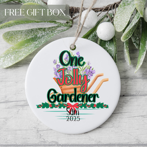 Gardener Christmas Ornament, Personalized Gardener Decoration With Name, Gift For Gardener, Gardener Keepsake, Garden Enthusiast Plant Lover