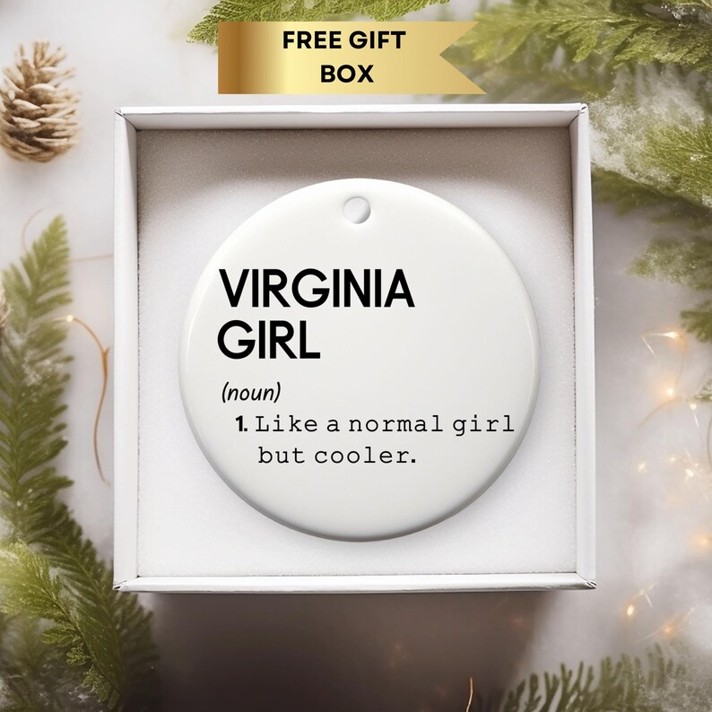 Virginia Girl Definition Ornament, State of Virginia Ornament, Virginia