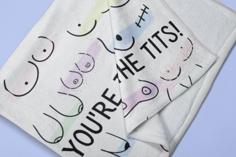 Cobertor de lã aconchegante You're The Tits, você é o melhor cobertor para melhor amiga, presente para cirurgia de mama, cobertor para melhor amiga, recuperação de mastectomia imagem 6