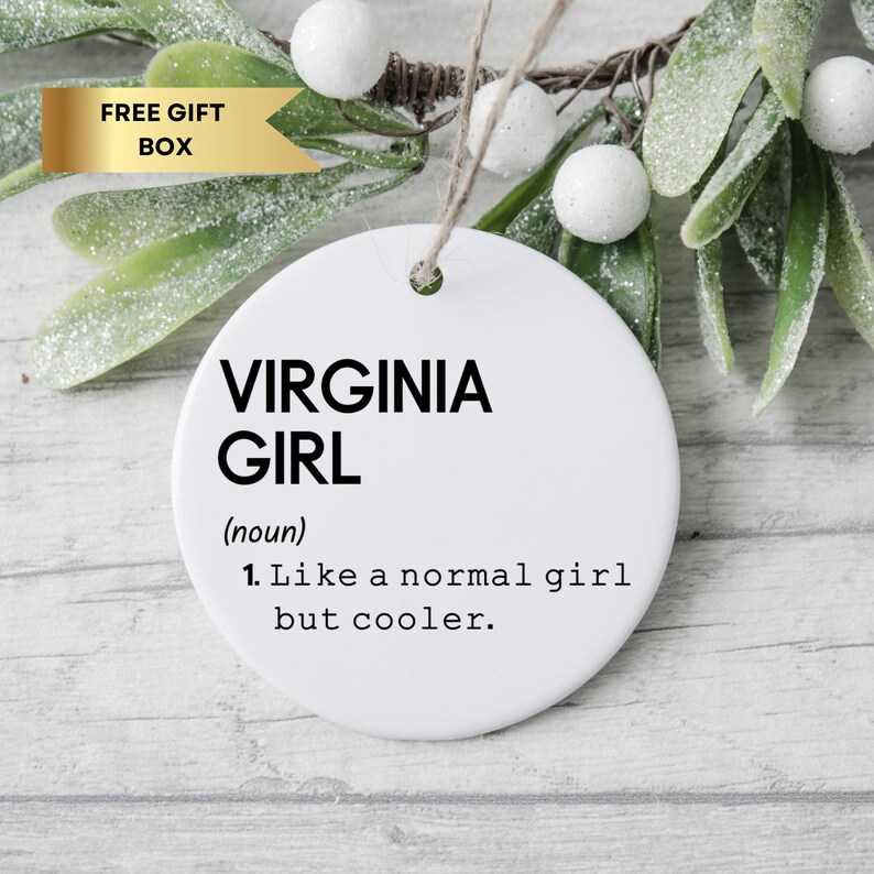 Virginia Girl Definition Ornament, State of Virginia Ornament, Virginia