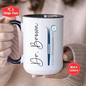 Dentist Gift, Personalized Dentist Coffee Mug With Name, Gift For Dentist, Dental Assistant, Dentist Mug, Pediatric Dental Graduation Gift