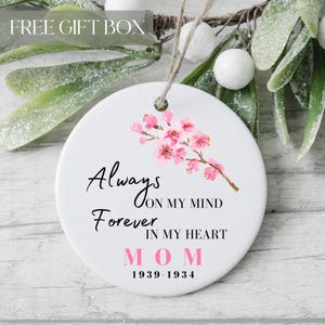 Memorial Ornament, Personalized Mom Remembrance Christmas Ornament, Loss Of Mom Gift, Sympathy Gift, Memorial Gifts, Bereavement Gift, Loved