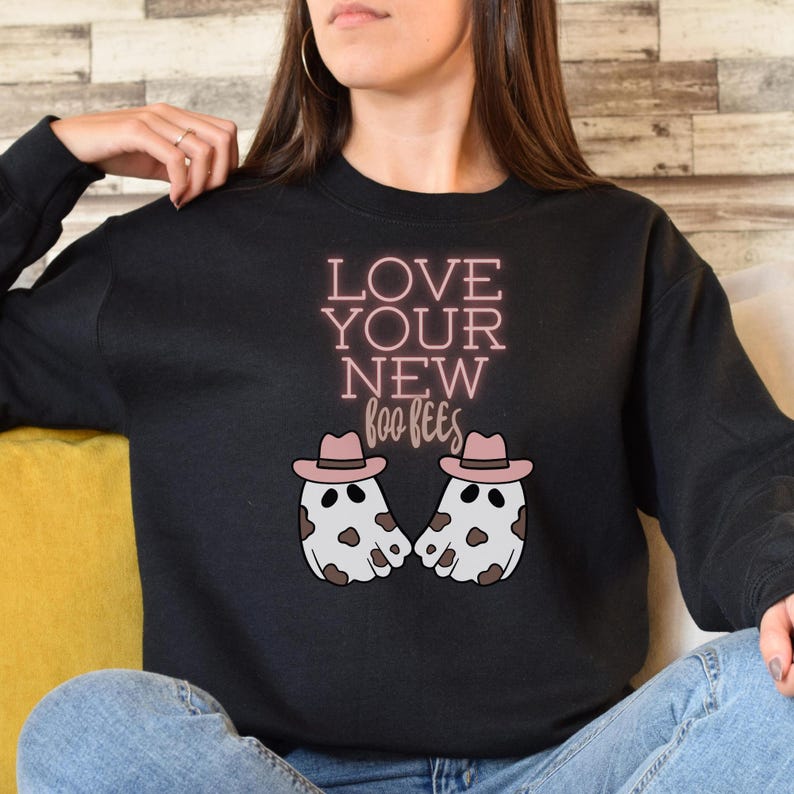 Love Your New Boo Bees Halloween Western Sweatshirt, Breast Cancer