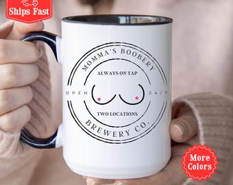 Breastfeed Momma's Boobery Brewing Mug, Breastfeeding Coffee Mug, New Mom Gift, Nursing Mug, Mama Brewing Co, Funny Mom Cup 001741