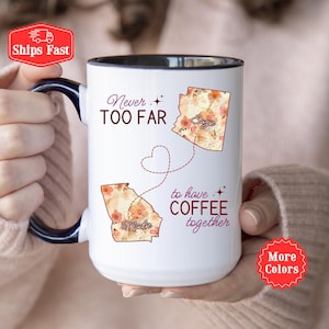 Mother And Daughter Long Distance State Mug, Personalized Moving Away Gift For Mom and Daughter,  Mother Daughter Gift, Gift from Daughter