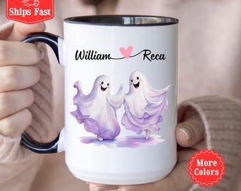 Forever My Boo Halloween Mug, Personalize Halloween Mug, Ghost Couple Mug, Gift For Couple, Gift for Wedding Anniversary, Boo Coffee Cup