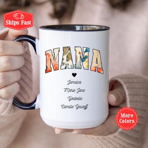 Personalized Nana Mug With Names, Custom Grandma Gift, Gift For Grandma Nanny Gigi Mimi, Nana Gift from Grandkids, Grandma Coffee Cup