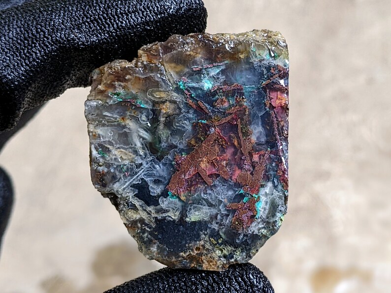 Copper Silica Rocks Specimens - Slabs - Very Beautiful Gem Silica Blend With Chrysocolla ...