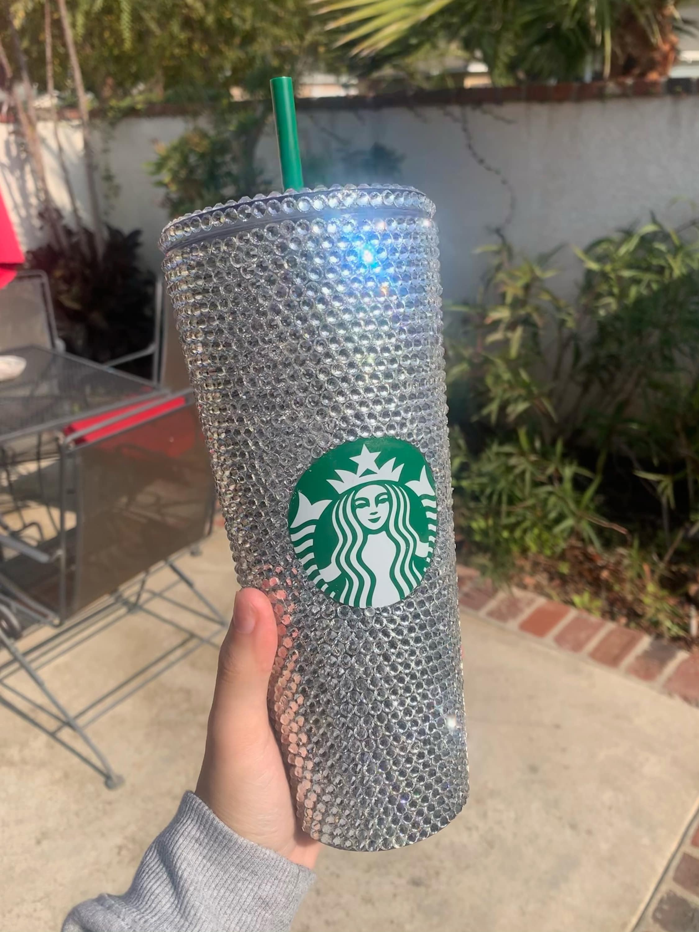 bedazzled starbucks cup diy