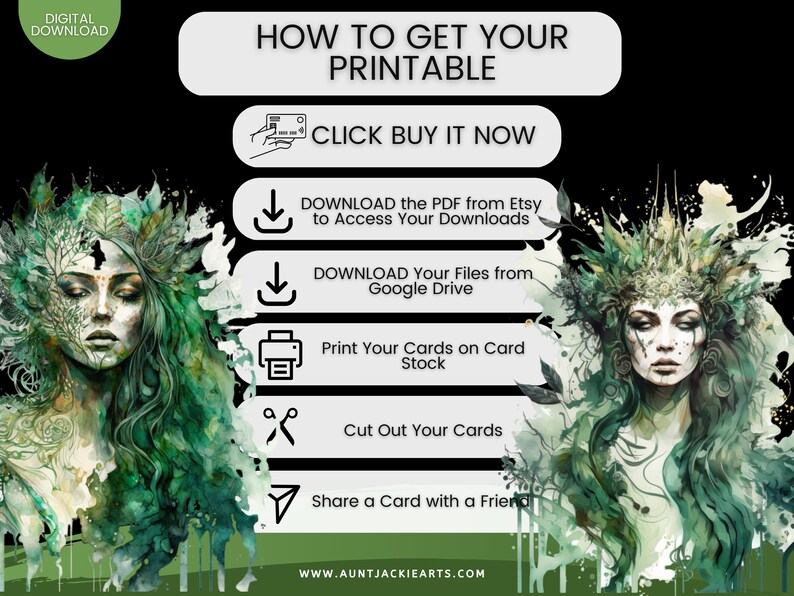 Oracle Card Deck, Printable Cards, Digital Download, Inspirational Card Deck, Create Your Own, Witchy Card,Affirmation Card, Divination Tool image 9