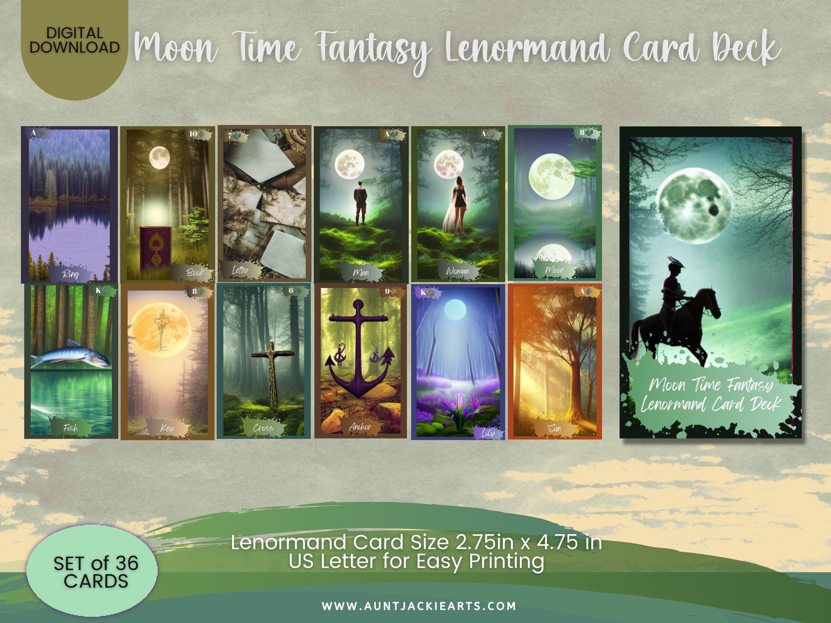 LENORMAND DECK, Oracle Card Deck, Indie Oracle Deck, Divination Tools