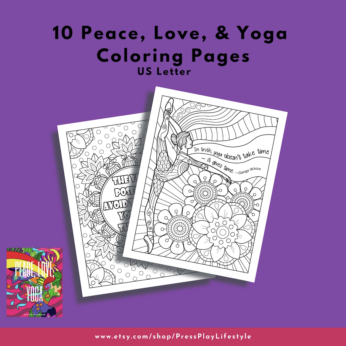 Yoga PRINTABLE COLORING Page Set Beautiful Yoga Coloring - Etsy