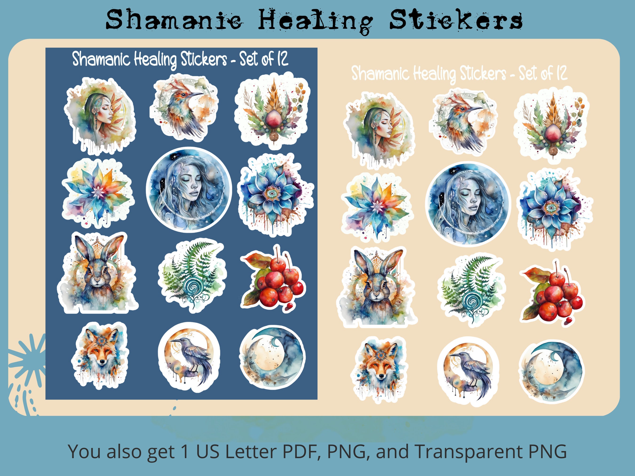 Shamanic Healing Stickers Print And Cut Stickers Shaman Stickers Shamanic Healing Stickers Print And Cut Stickers Shaman Stickers