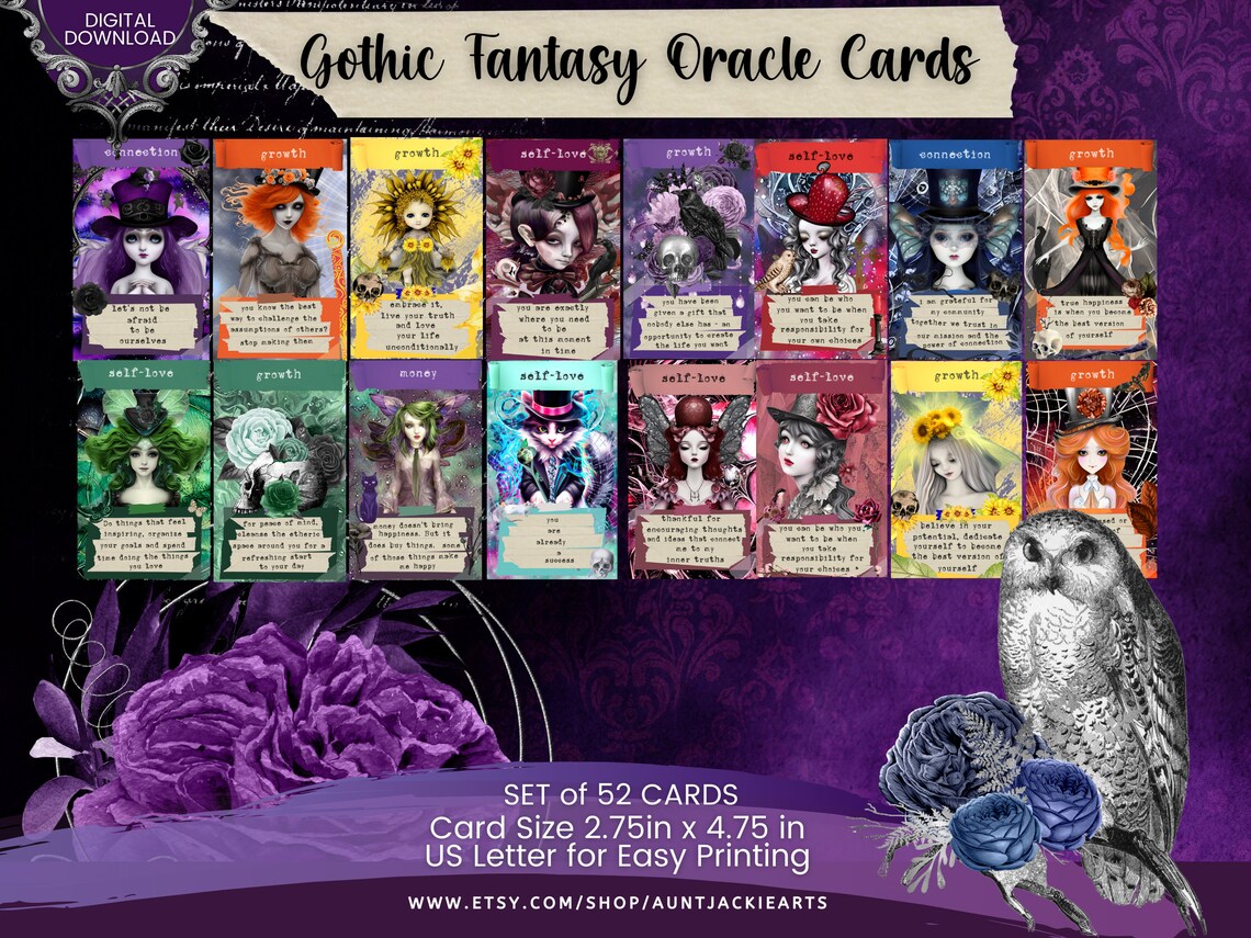 PRINTABLE CARD Deck Gothic Fantasy Fairy Oracle Cards Etsy PRINTABLE CARD Deck Gothic Fantasy Fairy Oracle Cards Etsy