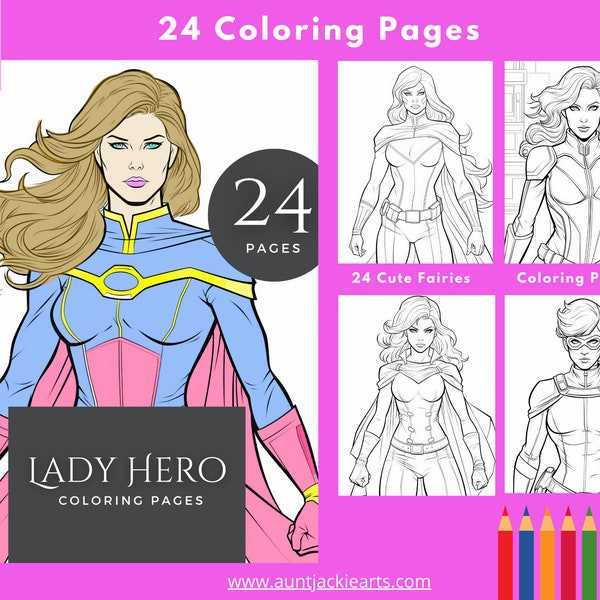 Inspiring Lady Heroes Coloring Pages, Powerful Female Figures Coloring Pages, Womens Empowerment, Printable PDF, 24 Unique Designs,US Letter