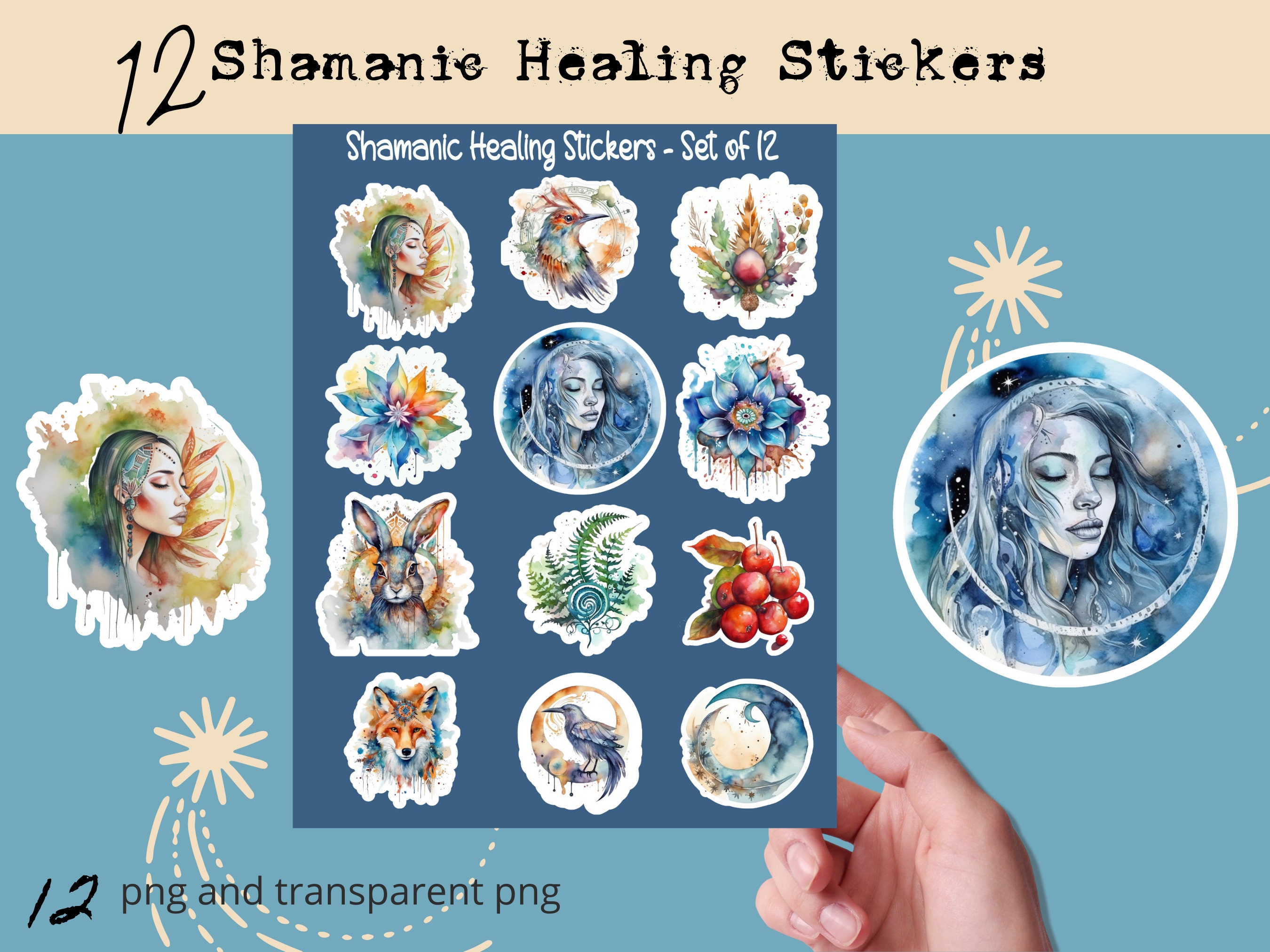 Shamanic Healing Stickers Print And Cut Stickers Shaman Stickers Shamanic Healing Stickers Print And Cut Stickers Shaman Stickers
